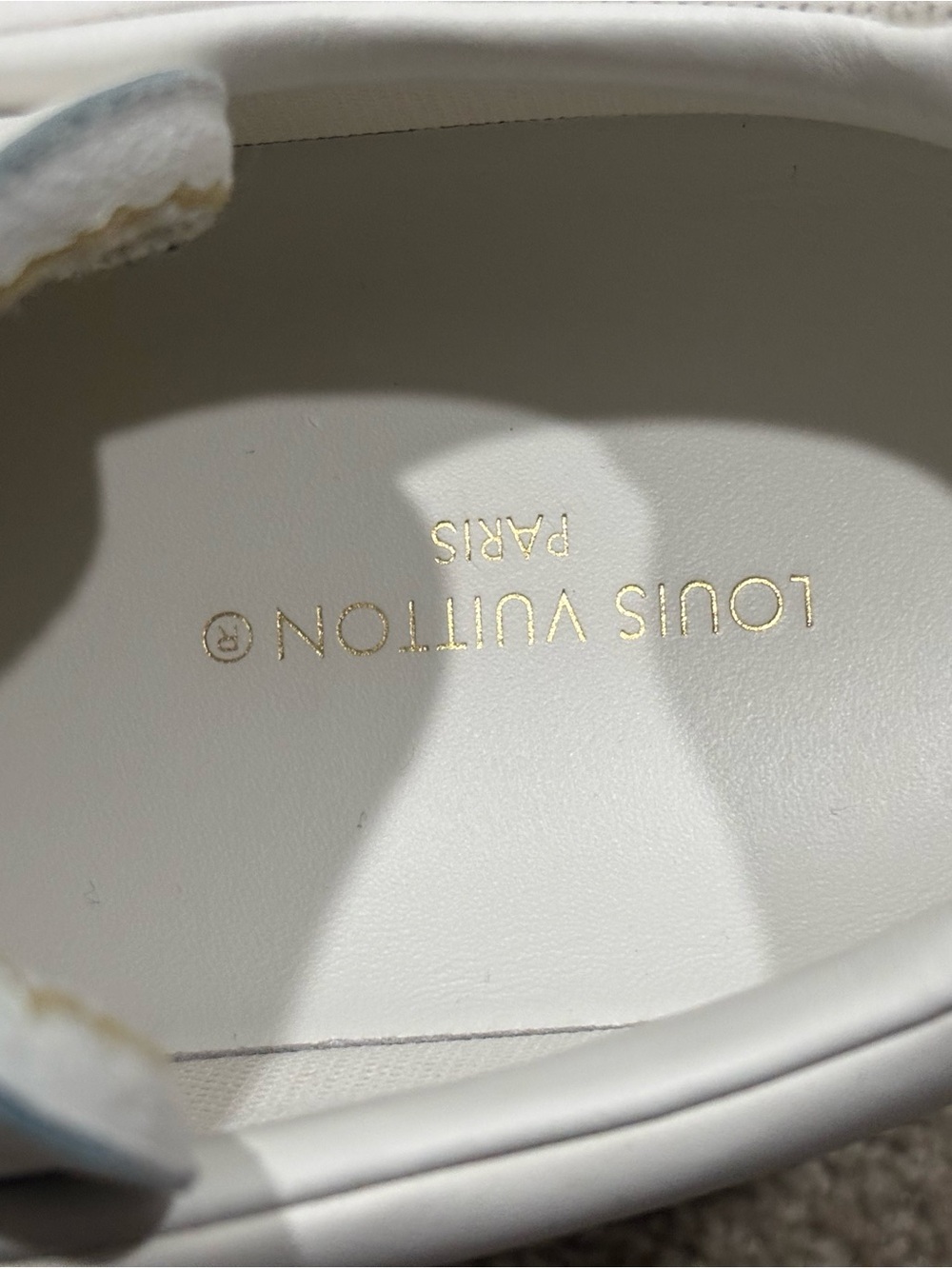 Louis Vuitton White Sneakers with Green & Yellow Floral Detail - Picture 8 of 12